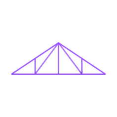 Buildings Trusses Pratt Outline Svg File, Free Vectors File